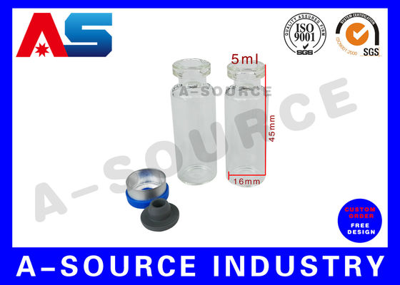 زجاج 5 مل زجاجة زجاجية صغيرة مع غطاء المطاط و 13 # الغطاء البلاستيكي للألومنيوم للببتيدات / السارم