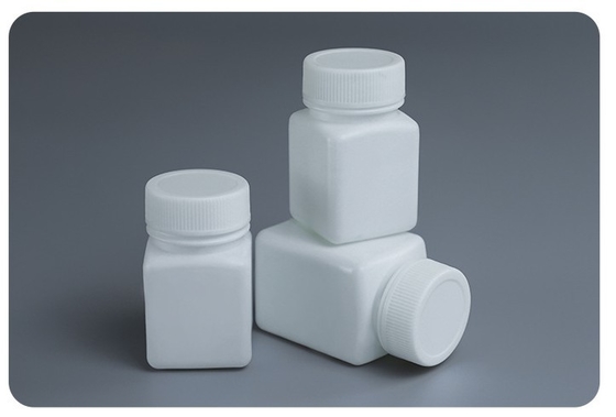 زجاجة حبوب منع الحمل الطبية من البلاستيك HDPE مع أغطية مضادة للأطفال وحماية