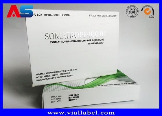 Sarms 100IU Kit الصيدلة التسمية مربع الفضة احباط الهولوغرام الليزر الطباعة ، 2ML فيال هرمون النمو الستيرويد حبوب منع الحمل مربع الطب تسميات