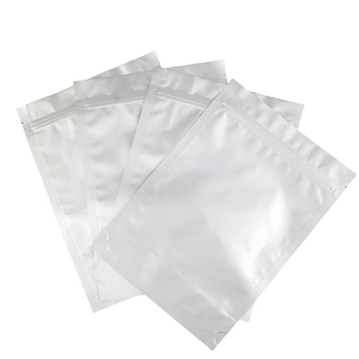 كيس من ورق الألومنيوم MOQ 100pcs الألومنيوم الفضة زيب قفل الحقيبة ل50 قرص