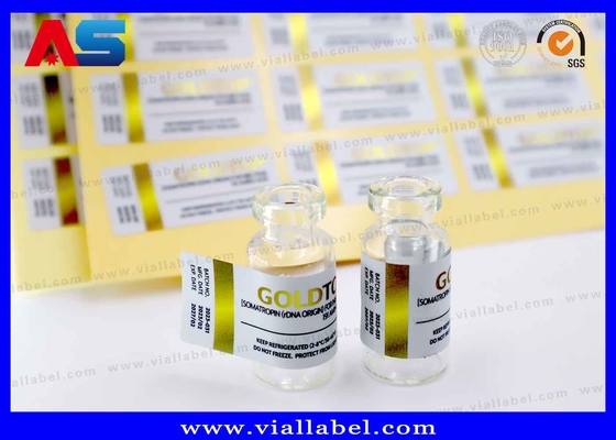 الصفيحة الذهبية 10ml الملصقات القوارير المطبوعة عبوة الحزمة مقاومة للماء صمغ قوي 10ml الملصق