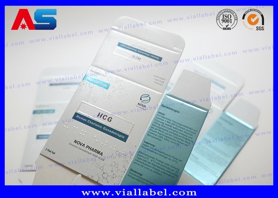 صناديق قناني HCG مصورة بالليزر (57×57×25ملم) مع إدخال بثورات PVC MOQ 500