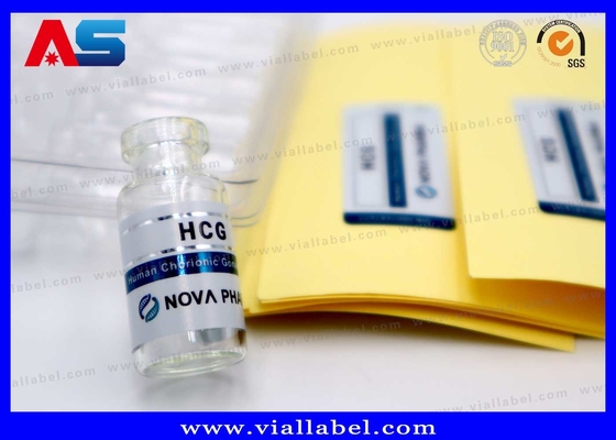 ملصق زجاجة حقن صغيرة 2 مل، طباعة ملصقات فيال HCG مخصصة لتغليف المستحضرات الصيدلانية