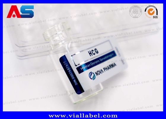ملصق زجاجة حقن صغيرة 2 مل، طباعة ملصقات فيال HCG مخصصة لتغليف المستحضرات الصيدلانية