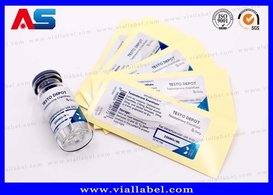 ملصقات 10 مل لتوضع على قوارير الحقن المعقمة، طباعة ملصقات مخصصة بألوان معدنية