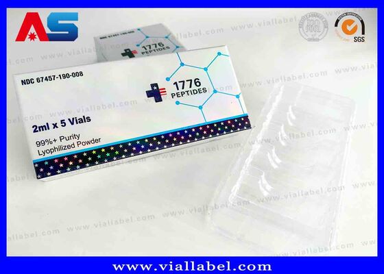 BPC ليزر هولوغرافي الصندوق الصغير ، الصندوق الصيدلاني لـ 2 زجاجات طباعة 3 مل