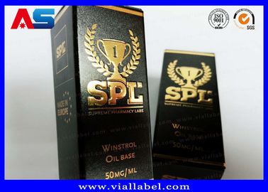 مخزن الورق المقوى المطبوع 10ml صناديق القارورة مع أغطية جيلات كمال الاجسام ورق الذهب تغليف ورق الذهب