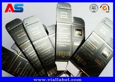 مخزن الورق المقوى المطبوع 10ml صناديق القارورة مع أغطية جيلات كمال الاجسام ورق الذهب تغليف ورق الذهب