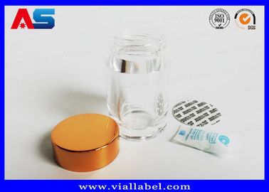 زجاجات حبوب منع الحمل من البلاستيك الأكريليك الشفاف مع غطاء ذهبي ، زجاجات حبوب منع الحمل الفارغة
