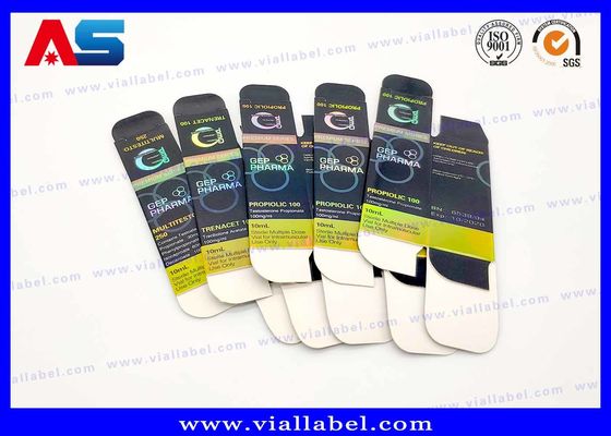 النقش الهولوغرام احباط الليزر المطبوعة 10ml فيال صناديق لصناديق التعبئة والتغليف الصيدلانية النفط الحل الكيميائي