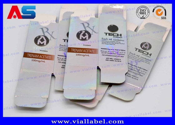 النقش الهولوغرام احباط الليزر المطبوعة 10ml فيال صناديق لصناديق التعبئة والتغليف الصيدلانية النفط الحل الكيميائي
