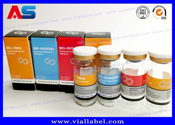 كمال الاجسام سيبيونات الصيدلانية العلامات التسمية الزجاجة 25x60mm معتمدة من قبل ISO لعلب 10ml