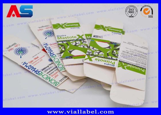 التيستوستيرون Undecanoate 10ML لامعة فيال صناديق ، قوارير الزجاج الطب مع الطباعة الملونة