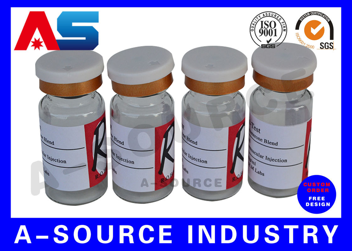 نمو العضلات الأسيتات الزجاجة الملصق الملصق الطباعة10ml القوارير القابلة للحقن تصميم مخصص ملصقات الزيوت الأساسية