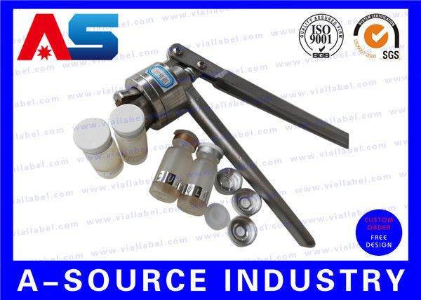 أداة تجعيد أغطية القارورة الألومنيوم الفضية اليدوية لغطاء بلاستيكي قابل للطي مقاس 13 مم / 20 مم